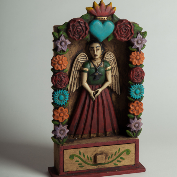 Retablo Frida con Alas Rojo Retablo Frida con Alas Rojo